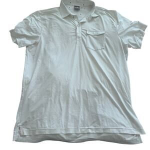 Travis Mathew Rick Time Golf Shirt - Light Gray Green Stripe XXL